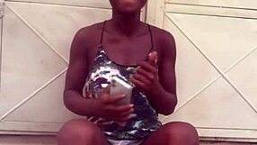 Crazy bitch twerks hard to Nigerian afro music