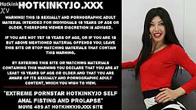 Hotkinkyjo self-fists anus extremely with prolapse