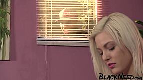 blonde amateur rides big black cock deep in juicy interracial session