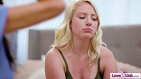 Stepdaughter Promises Secrecy After Stepmom Licks Her Shaved Pussy and Sucks Tits