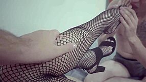 Curvy Brazilian Milf Gets Double Cumshots from Monster Cock Footjob