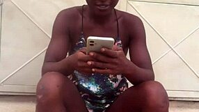 Crazy bitch twerks hard to Nigerian afro music