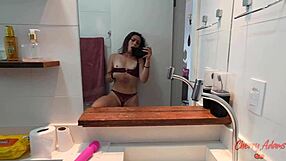 Brazilian Brunette Fingers Wet Pussy Squirting Before Shower Video