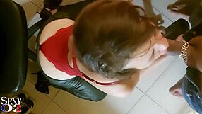 french slut's deepthroat rimjob ass fingering in satin leather?