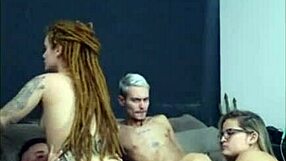 Dread redhead rides buddy while his wife devours me