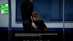 asian girl with small tits plays erotic game on night train in neutral ending tease