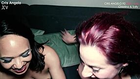 Sally Valentine and Cristina Starr devour Cris Angelo in steamy French anal threesome debut.