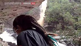 BIG ASS BAHIA WATERFALL SEX WITH MUSCULAR BRUNETTE NEIGHBORS OUTDOOR!