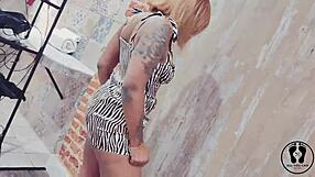 i can't stop watching this sexy ebony stripper twerk her big booty in a tight dress at the club