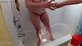 liza pisses in tub then takes massive facial cumshot from two angles
