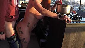 the sensual kitchen photo shoot turned into hot sex with her assistant