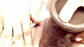 girl spreads ass wide for quick dildo toy insertion