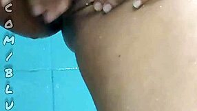 Colombian cleaning lady flashes her natural tits and pussy