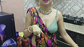 desi bhabhi cheats kitchen fuck brother-in-law shaved pussy dirty talk full hindi