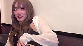 mysterious busty crossdresser strokes off live on cam