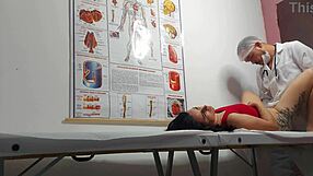 Naughty gynecologist fingers patient's tight asshole before bareback pounding him raw