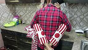 Sexy Stepmom Saara Lets Stepson Assfuck Her Bent Over Kitchen Counter