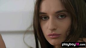 Phenomenal Skinny Ukrainian Beauty Gloria Sol Strips to Reveal Her Massive Natural Boobs and Tight Pussy