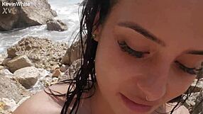 fucking my stepsister's wet pussy on the beach felt so risky and hot outdoors
