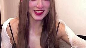 mysterious busty crossdresser strokes off live on cam