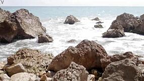 fucking my stepsister's wet pussy on the beach felt so risky and hot outdoors