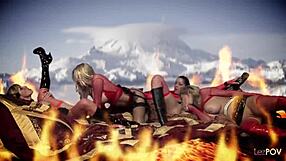 blonde and brunette milfs in latex boots and stockings finger pussies dildos lick asses lesbian foursome