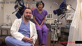 jackie bane's gyno exam exposed nurse lilith rose gloves deep hidden cam shock!