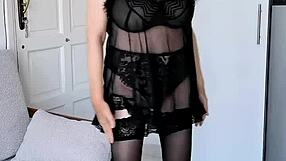 i watch gilf in black lingerie tease and give jerk instructions