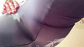 Cute girl fingers huge pussy lips in halloween costume to squirting orgasm