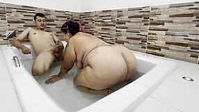 infieles sneak bathroom sex big ass latina milf rides huge cock doggystyle moaning loud