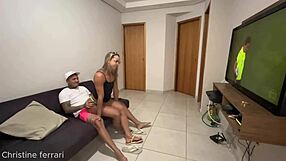 Amigo Watches as Hotwife Takes Anal Fisting Creampie During Game!