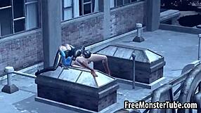 What if Supergirl's pussy gets licked raw by Catwoman outdoors?