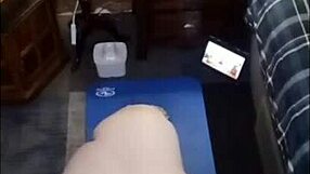 Vee's Big Saggy Tits Bounce In Naked Mature Yoga