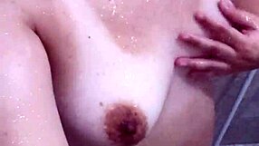 Chubby latina in lingerie toys her big natural tits belly craving hot submissive play