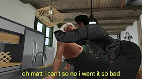 Late Night Wife Cheating Temptation in Kitchen