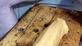 Huge Oiled Dildos Stretch Mature Ass and Pussy Wide Open