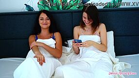 sexy homemade threesome where katy rose gets her pussy licked and fucked by horny bisexual couple