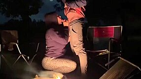 Guy Impregnates Curvy Pregnant Woman with Creampie Fuck Right in Open Campsite