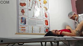 Naughty gynecologist fingers patient's tight asshole before bareback pounding him raw