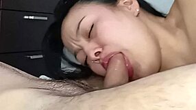 she delivers homemade blowjob in close-up slow motion