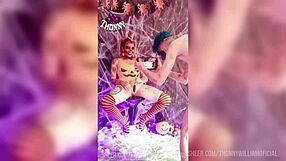 recording my sister-in-law's fun halloween costume presentation at home