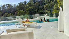 BTS BBC Gangbang Chloe Chevalier Petite Blonde Takes Monster Cocks Poolside