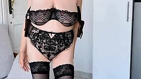 i watch gilf in black lingerie tease and give jerk instructions