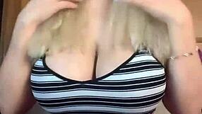 Blondie Fesser shakes huge natural tits in live show dirty talking your dirtiest questions