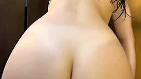 Shower-Fresh Skinny Roommate Rides Huge Cock Doggystyle in Dorm