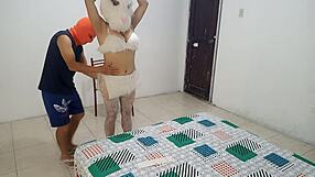 halloween night i spot sexy bunny looking like stepmom in slutty lingerie gonna fuck her