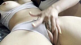 mmm playing with my lesbian lover bent over riding big clit pussy doggystyle homemade