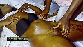 Horny Ebony Amateur Gets Hardcore Pussy Pounded by Monster Black Cock During Massage