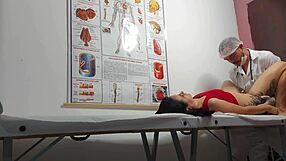 Naughty gynecologist fingers patient's tight asshole before bareback pounding him raw