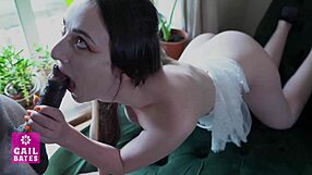 feral bbc slut deepthroats monster cock for lucky black guy blowjob